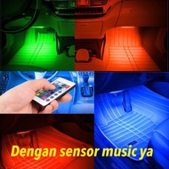 LED DRL Lights Under Car Dashboard Remote + Music 22cm 12 led
