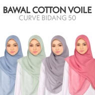 Tudung Bawal Cotton Voile Curve Bidang 50 (Borong / Retail)