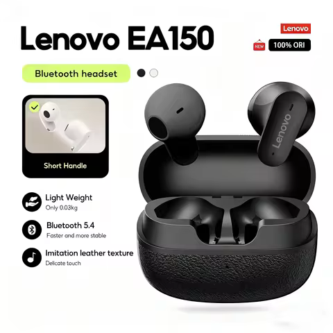 Lenovo EA150 TWS Wireless Earbuds - In-Ear Short Handle Headphones with Bluetooth 5.4, Touch Control