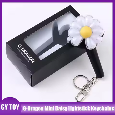 G-Dragon KPOP Mini Daisy Lightstick Keychains Acrylic Support Stick Key Ring Pendant Accessories for