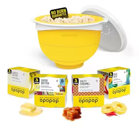 Microwave Popcorn Variety 12-Pack Gourmet Popcorn Kit Collapsible Silicone Popper Popcorn Maker Glut