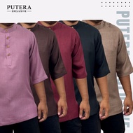 [COD] Putera Exclusive - Kurta Collar 3 Quarters Lelaki Muslim Tradisional Baju Raya Casual | Pack o