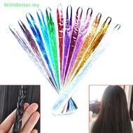 WithBetter   120 Strands Hair Tinsel Bling Silk Hair Flare Strands Glitter Rainbow Hair Decor   MY