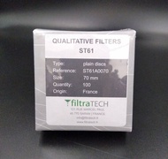 กระดาษกรอง Filter Paper (Standard filter paper) ST61 Dia.70 mm. ; Filtratech France