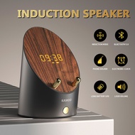 KAWOO Wooden Speaker Smart Induction Convenient Speaker Phone Holder Desktop Wireless Alarm Clock Bluetooth Speaker
