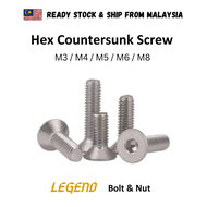 5pcs Hex Socket CSK Countersunk Flat Head Cap Screw ( M3, M4, M5, M6, M8 )