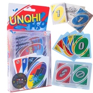 Board Games UNO H2O Card Game WaterProof Pressure Proof PVC Plastic Transparent Kids Toys Playing Ca
