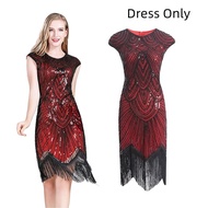 1920s Dresses for Women Flapper Dress Lace Fan Feather Headband Sequins Beads Fringes 20s Accessorie