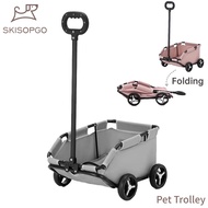 Skisopgo Pet Trolley Dog and Cat Stroller Foldable Pet Stroller Pet Carrier Strong Structure Cart