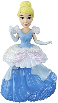 Disney Princess Cinderella Collectible Doll with Glittery Blue & White One-Clip Dress, Royal Clips F