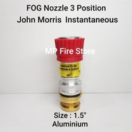 FOG NOZZLE JOHN MORRIS 1.5 in JET SPRAY 3 POSITION ALUMINUM INSTANTANEOUS