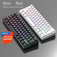 USB Keyboard 61 Key RGB Luminous Mini 60% for Computer Notebook
