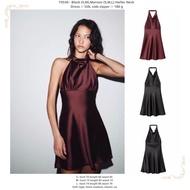 LOR40 - Black/MARRON Halter Neck (S,M) - Dress 2601