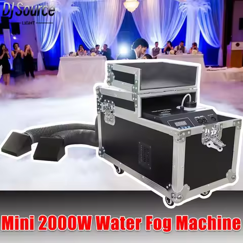 Mini 2000W Stage Low-lying Fog Machine Water Smoke Machine Double Tube Remote Wedding DJ Disco Dance