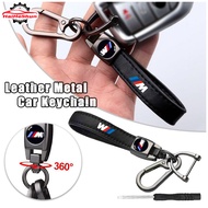 BMW M Leather Metal Keychain Hook Specially Car Logo Keychain High-End Fashion Key Holder For BMW M 