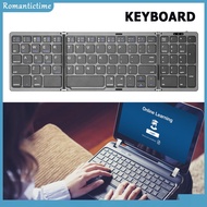 ✼ Romantic ✼  New Portable Mini Three Folding Bluetooth Keyboard Wireless Foldable 81 Keys Touchpad Keypad for IOS Android Windows ipad Tablet