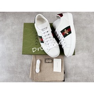 [Domestic Ready Stock] GUCCI/GUCCI 23SS Spring Summer Bee Embroidered White Shoes Low-Top Shoes