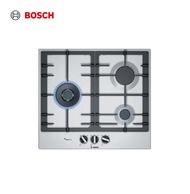Bosch PCC6A5B90K Built In Gas Stainless Steel Hob  3 gas burners ,60cm width, Cast iron pan support, electric ignition, suitable for TG gas only