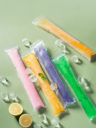 10個製冰袋，一次性自封製冰袋，適用於自製冰棒/手工冰淇淋模具加冰用，加厚設計