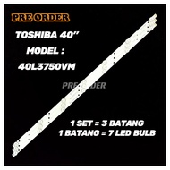 TOSHIBA 40" 40L3750VM LED TV BACKLIGHT LED TV LAMPU LAMP BAR LAMPU TUBE 40L3750