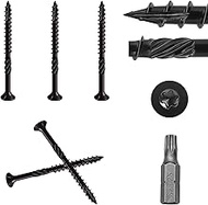 #8x2 Deck Screws, 130 psc 2 inch Black Wood Screws Rust Resistant, Epoxy Coated, Outdoor Decking Scr