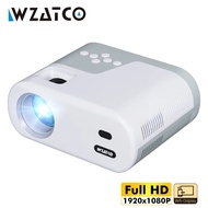 WZATCO V1มินิโปรเจ็คเตอร์ LED ไวไฟเอชดีแบบเต็ม1920*1080P Proyector โฮมเธียเตอร์เครื่องเล่นวิดีโอ M.2 Beamer เกม