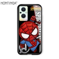 Hontinga Casing Case For OPPO Reno 7Z Reno7 Z A96 5G Case Cartoon For Girls Marvel Phone Case For boys Superhero For man Ironman Spiderman Casing Cover Glossy Tempered Glass Case Casing Hard Case