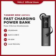 iWALK Tanker 20000mAh 65W Fast Charging Powerbank with Built-in Type-C Cable – Dual Rapid Charging