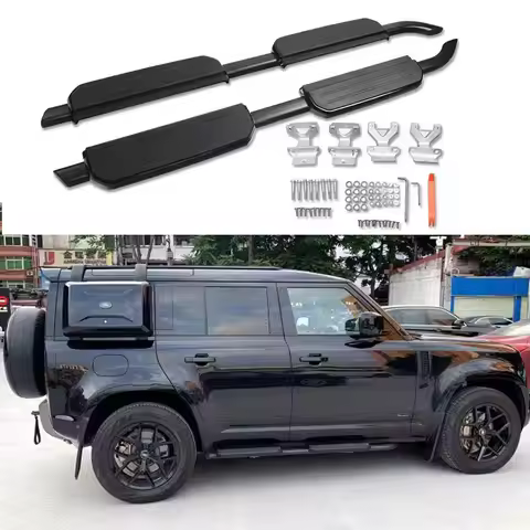 2PCS Running Boards Side Steps Fits Land Rover LR Defender 110 2020-2025 Fixed Pedals Nerf Bars