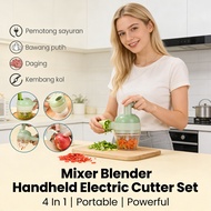 Alat pemotong daging mini chopper hand held USB charging blender multifungsi 4 in1 coper mini cookin