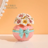 Peach Flower Jewelry Box Flower Round Jewelry Storage Box Ring Earrings Necklace Box #G7.15#