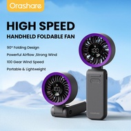 Orashare HF12 Foldable Handheld Fan 4000mAh Rechargeable Mini Fan 100 Speed Strong Wind High-Speed