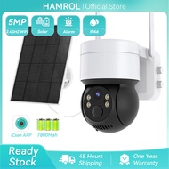 Hamrol 3MP Outdoor Solar PTZ WiFi IP Camera With Rechargeable Battery Wireless Home CCTV Seucurity C
