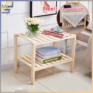 READY STOCK Solid wood bedside table ins  korea style bedroom shelf home cabinet furniture storage r