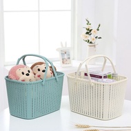 Korean style multi-purpose plastic rattan storage basket 28x18x24cm