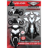 Y16 COVERSET Y16ZR SNIPER CRYSTAL WHITE MATELIC BLACK PUTIH HITAM Y16-SNP-2 ORIGINAL VELOZI YAMAHA S
