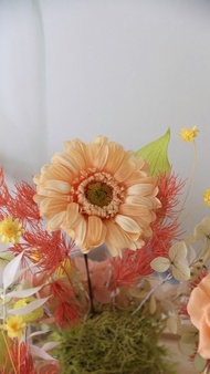 【設計款花盅】經典半圈花園 客製化永生花 骨灰罐 寵物骨灰花盅