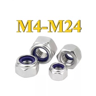 304 Stainless Steel Thickened Loose-Proof Nut M4-M24 [FKY-DM] (Y6) (x6)
