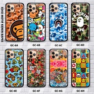 Tempered glass Case - Harcase softcase Bape image monkey GC-6 Case Honor 8A Honor 9X Huawei Mate 30 