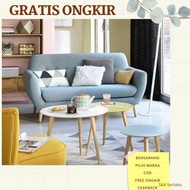 Sofa Retro Minimalis Ruang Tamu Kursi Tamu Warna Biru Pink kuning Dua