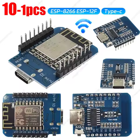 1-10PCS WeMos D1 Mini TYPE-C/Micro USB ESP8266 ESP-12F CH340G V2 Module WiFi D1 Mini Development Boa