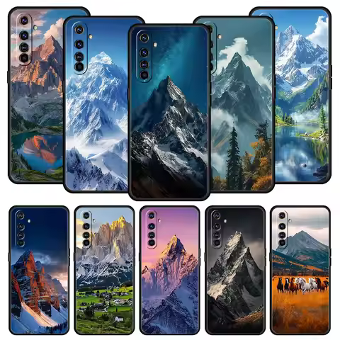 Mountain Peaks Landscape Phone Case For Realme 13 12 10 9 8 7 GT3 GT5 GT2 Pro Plus 5G C21 C25 C35 GT