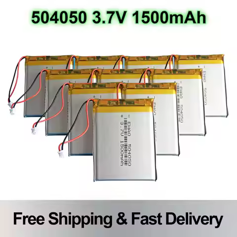 504050 3.7V 1500mAh Lipo Battery JST 1.25mm 2Pin Plug Rechargeable for GPS MP3 Bluetooth Speaker Cam