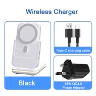 ZUZG Universal Foldable 3-IN-1 Wireless Charger with 5000mAh Battery Bank Fast Charger Stand Mag-Saf