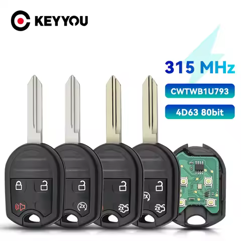 KEYYOU CWTWB1U793 Remote Car Key 3/4/5 Button Fob 315MHz 4D63 Chip for 2012 2013 2014 2015 20162017 
