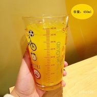 Bersih Cawan Kaca Kaca Sippy Cup Versi Korea Rumah Kanak-Kanak Perempuan Pelajar dengan Penutup Cawan Skala Dimeteraikan