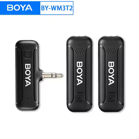 BOYA BY-WM3T2-M2 Wireless Lavalier Lapel 3.5mm TRS Noise Reduction Microphone for Canon, Nikon, Sony