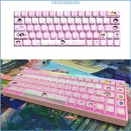 VIVI Original Profile Keycaps 64 74Key Backlit keycaps Clove Pink Theme for 60 61 63 64 65 67 68 Mec