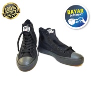 Sepatu Sneakers Compass id boot Tinggi Hitam - Sepatu Sekolah Hitam - Sepatu Full Black