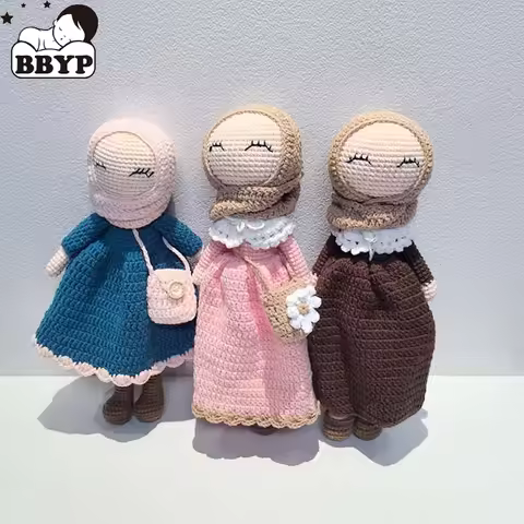 Knitted Islamic Toys Crochet Dolls Hijab Muslim Quran Ramadan Kids Halal Eid Al-Fitr Gifts Education